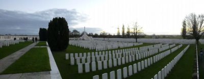 Dusk at Tyne Cot Cemetery